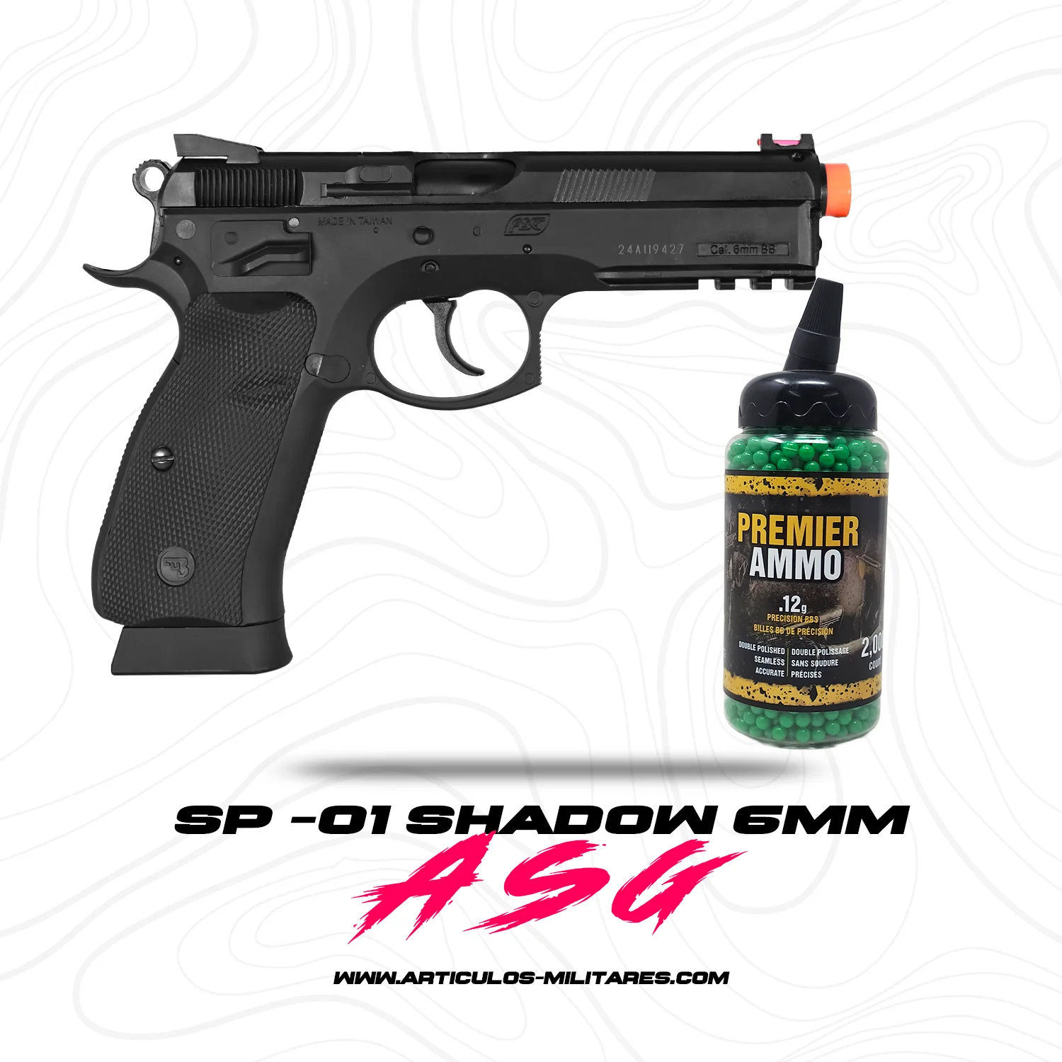 Pistola De Airsoft Asg Sp-01 6mm De Resorte Polimero Ligero - Imagen 2