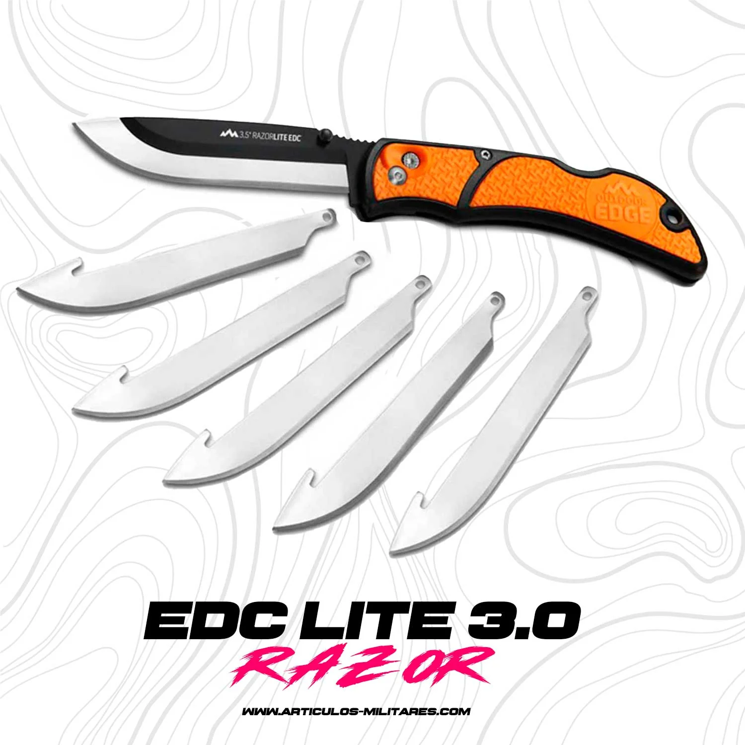 Navaja Tactica Razor Edc Lite 5 Cuchillas De Acero Japonés - Imagen 2