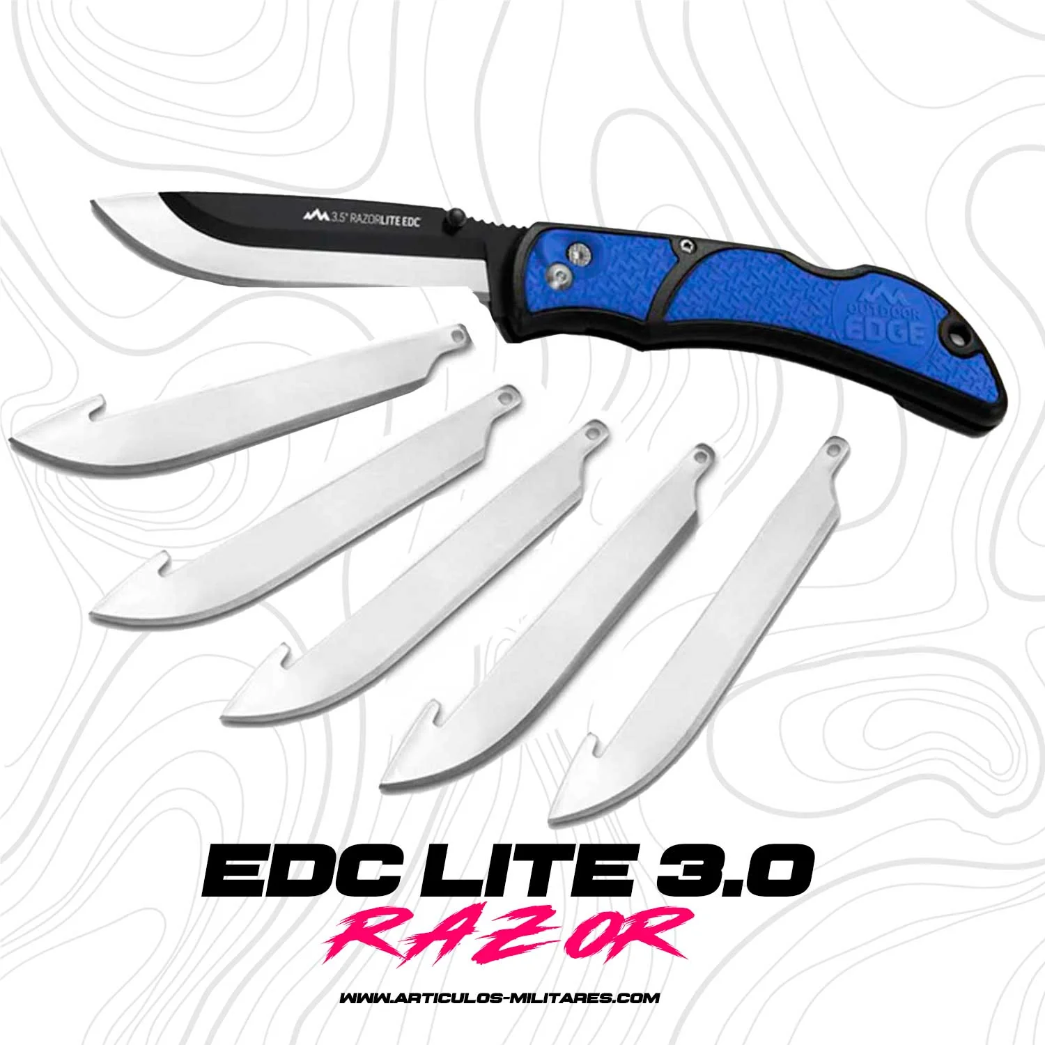 Navaja Tactica Razor Edc Lite 5 Cuchillas De Acero Japonés - Imagen 8