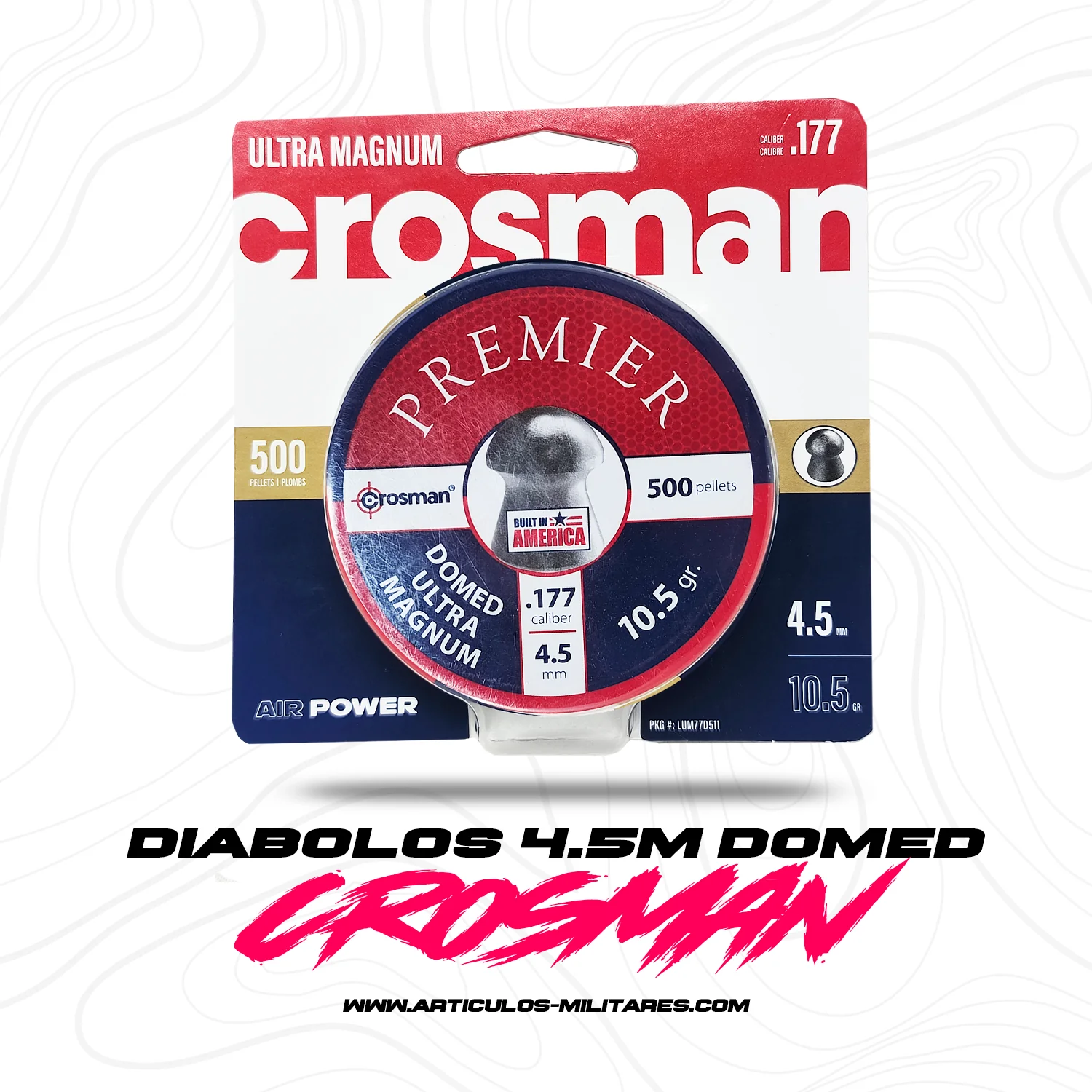 Diabolos Crosman Domed 4.5mm (.177) 10.5gr 500 Piezas