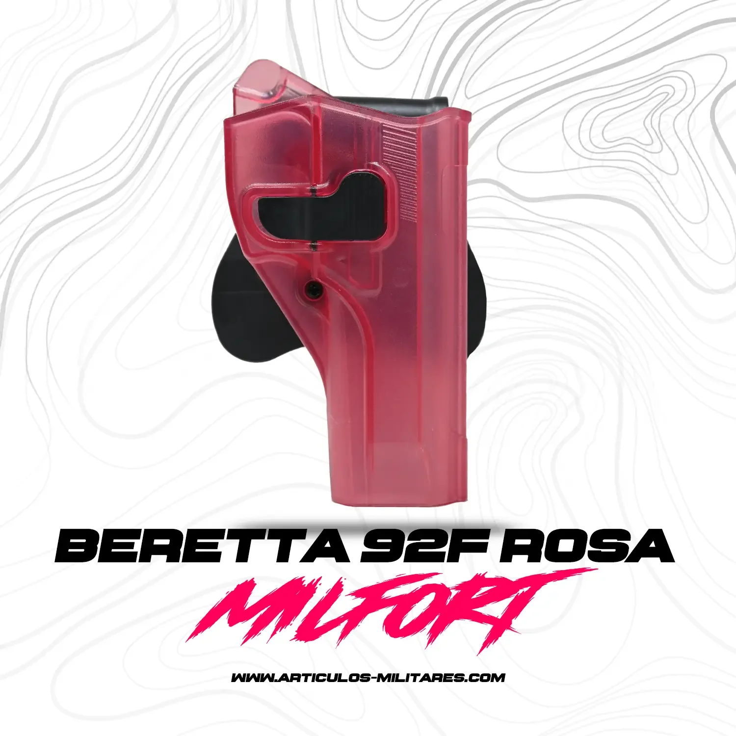 Porta Arma Milfort Beretta 92f Fucsia Seguro Rapido - Imagen 2