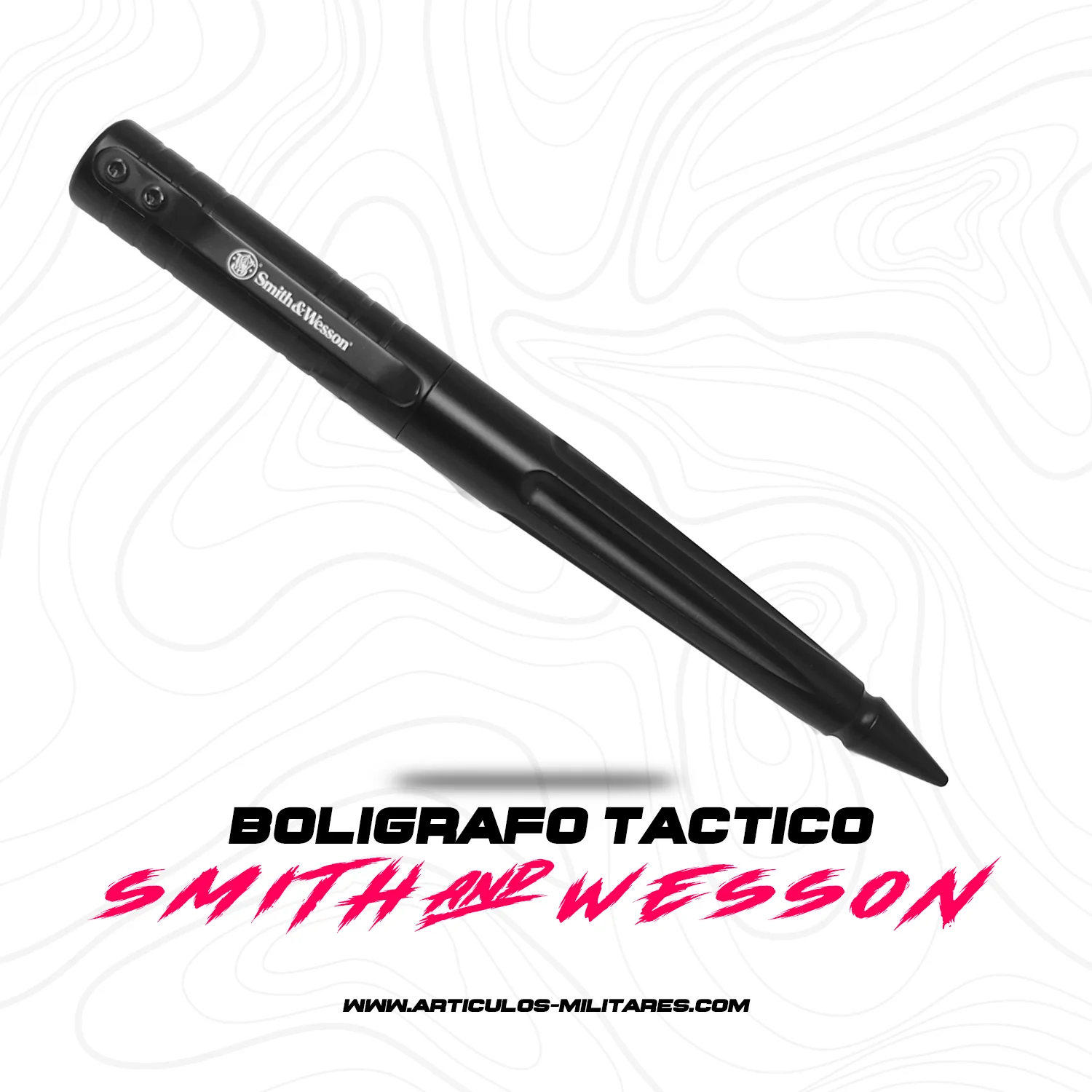 Pluma Tactica Smith & Wesson De Aluminio Tinta Color Negro - Imagen 2