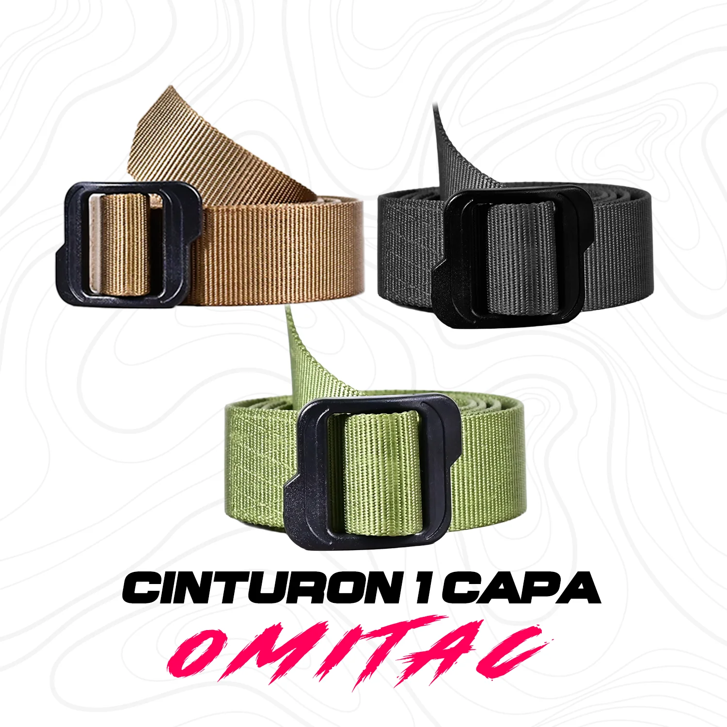 Cinturon Tactico Militar Ligero Omitac Hebilla De Polimero - Imagen 2