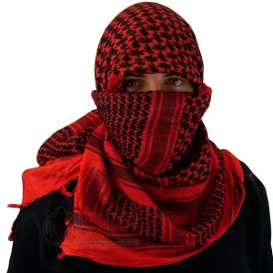 Bufanda Shemagh Árabe Palestina Militar 100% Algodón Rothco Rojo con Negro