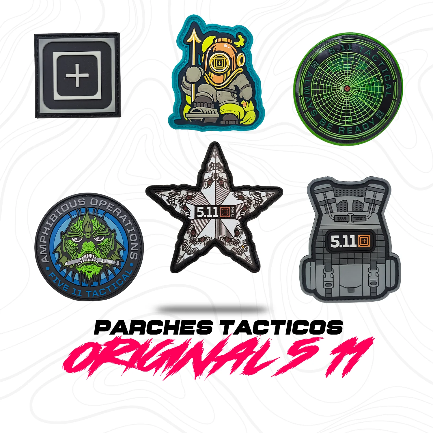 Parches Tacticos Originales 5.11 De Pvc Varios Diseños