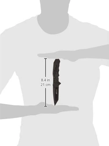 Cuchillo táctico Plegable Mango de Acero Negro MTECH USA - Imagen 6