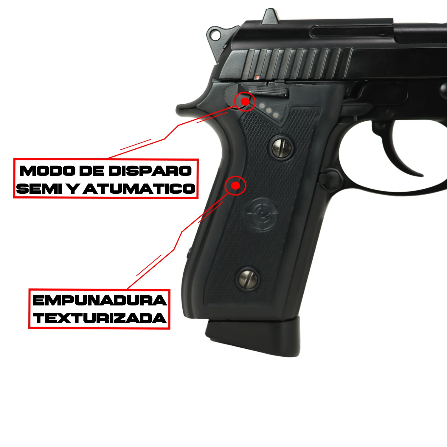 Pistola PFAM9B Blowback Fullmetal De Co2 KIT CROSMAN - Imagen 5