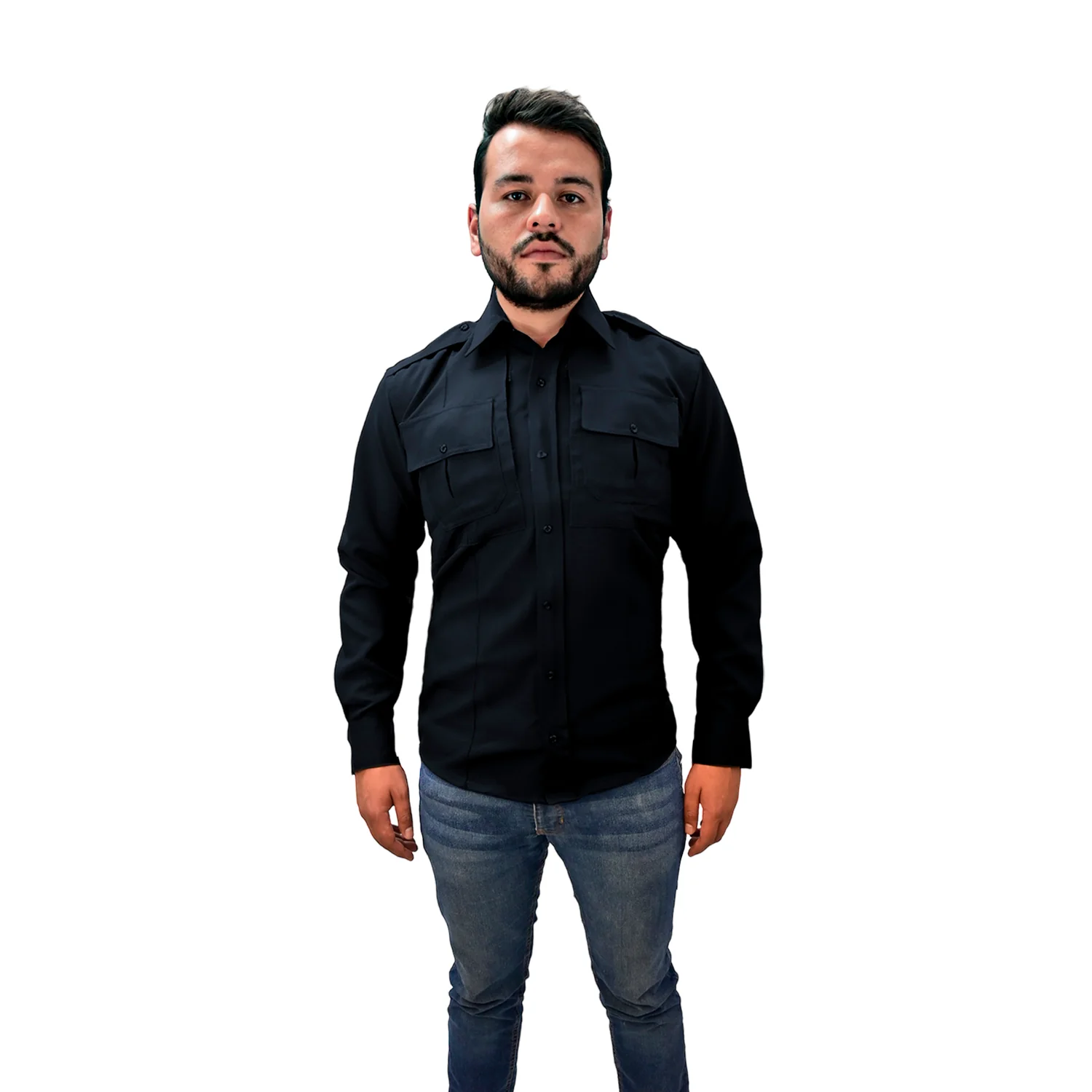 Camisa Táctica Uniforme Azul Marino Manga Larga Policía - Imagen 3