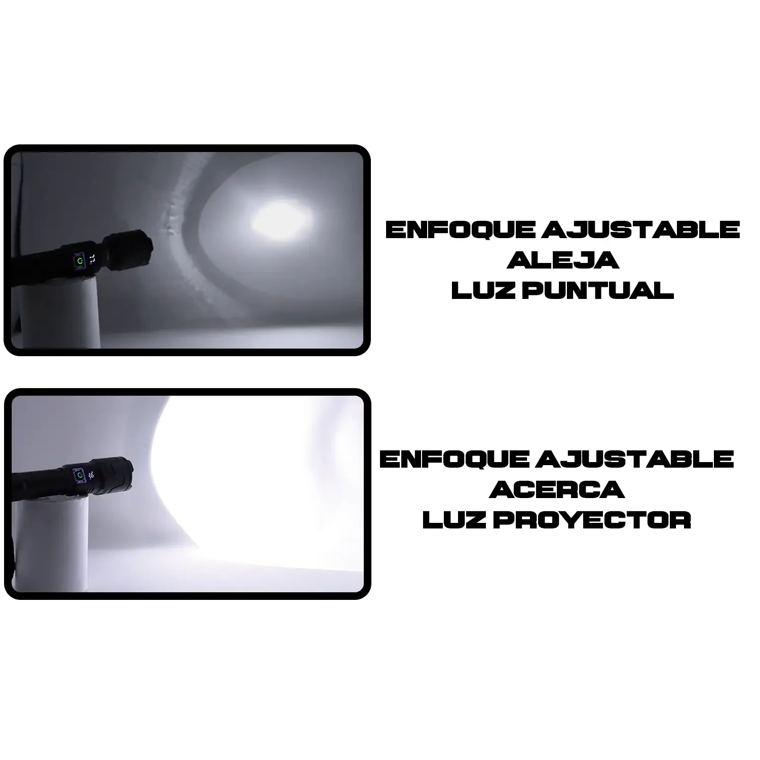 Lampara De Mano Tohil De Aluminio Digital Resistente Al Agua Recargable - Imagen 5