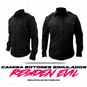 Camisa Tactica Uniforme Policia Cierre Simulado Manga Larga