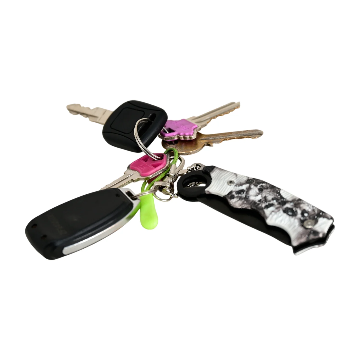 Navaja Llavero de Bolsillo Hoja Lisa Calaveras Blanco y Negro - Imagen 6