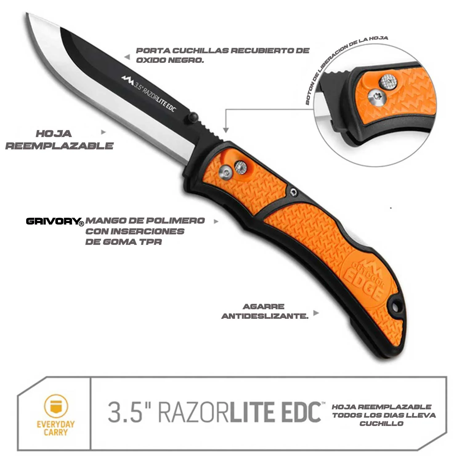 Navaja Tactica Razor Edc Lite 5 Cuchillas De Acero Japonés - Imagen 6