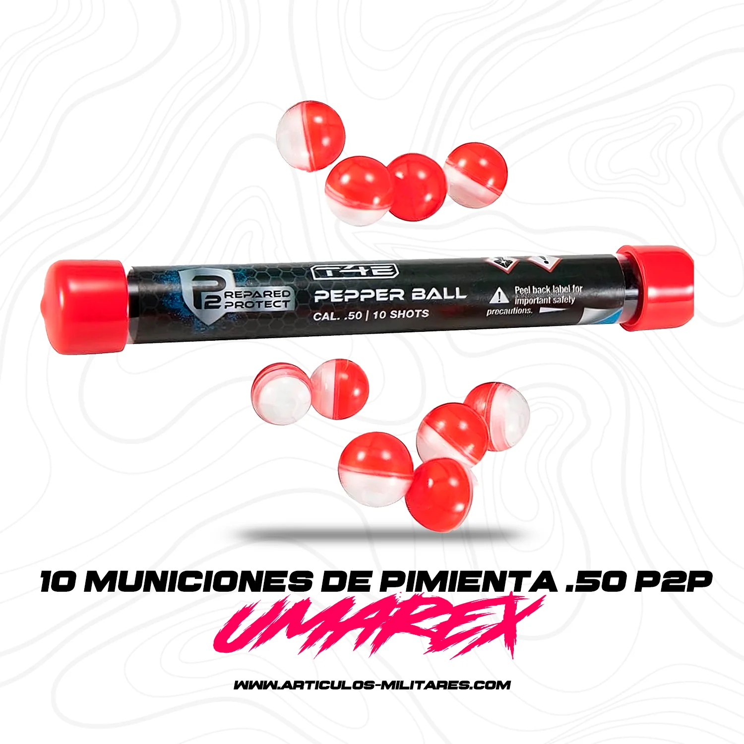 10 Bolas De Pimienta T4e P2p Pepper Ball Para Pistola Hdp50 - Imagen 2