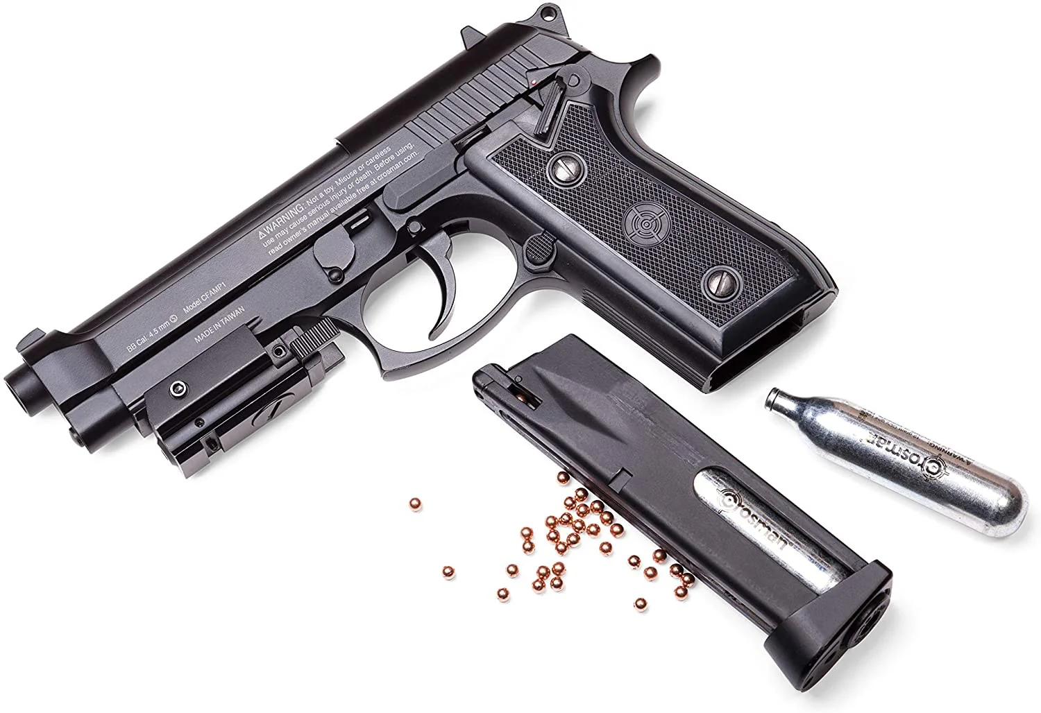 Pistola de aire Crosman P1 Automática Blowback Mira Laser 400fps - Imagen 3