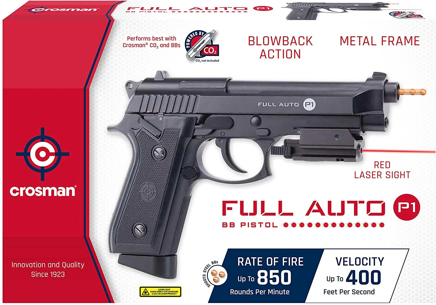 Pistola de aire Crosman P1 Automática Blowback Mira Laser 400fps - Imagen 4
