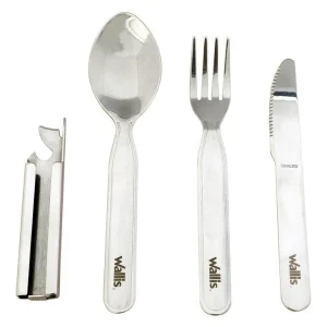 Cubiertos Plegables Wallis Campismo Acero Inoxidable 3 Pzs