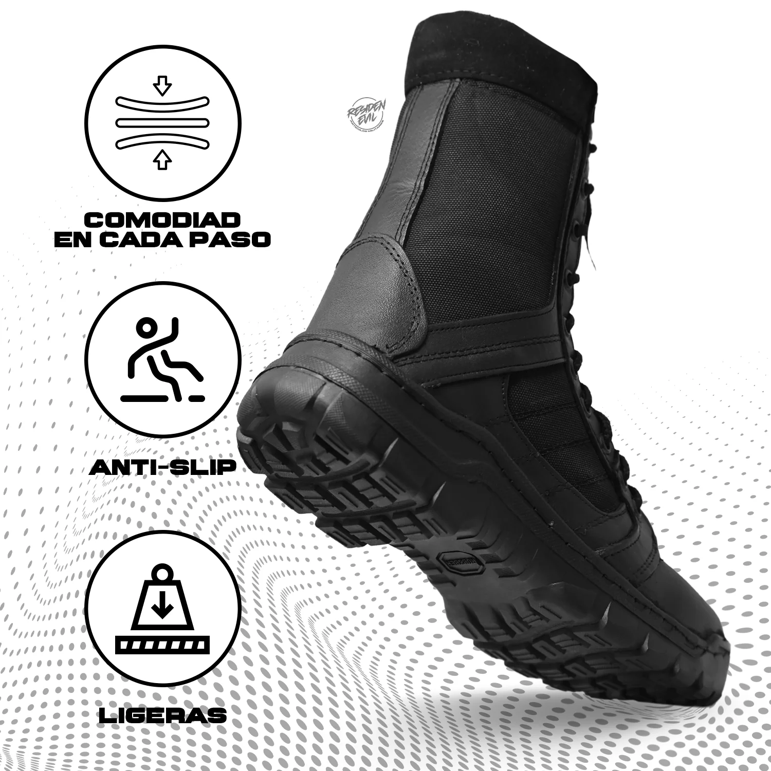 Botas Tipo Swat Negra Táctica Ligera Comando Militar - Imagen 8