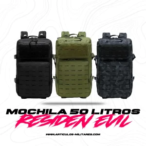 Mochila Táctica Militar Repelente de 50 L Con Molle y Velcro