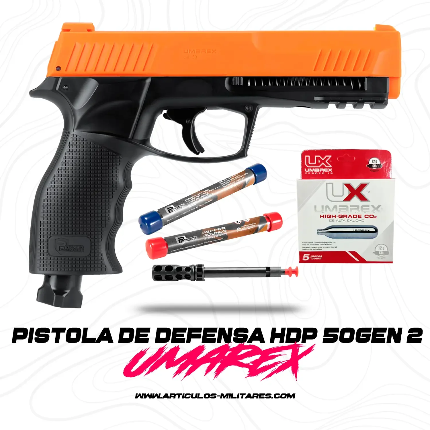 Pistola T4E HDP 50 Capsulas De Gas Pimienta Umarex Gen2 - Imagen 2