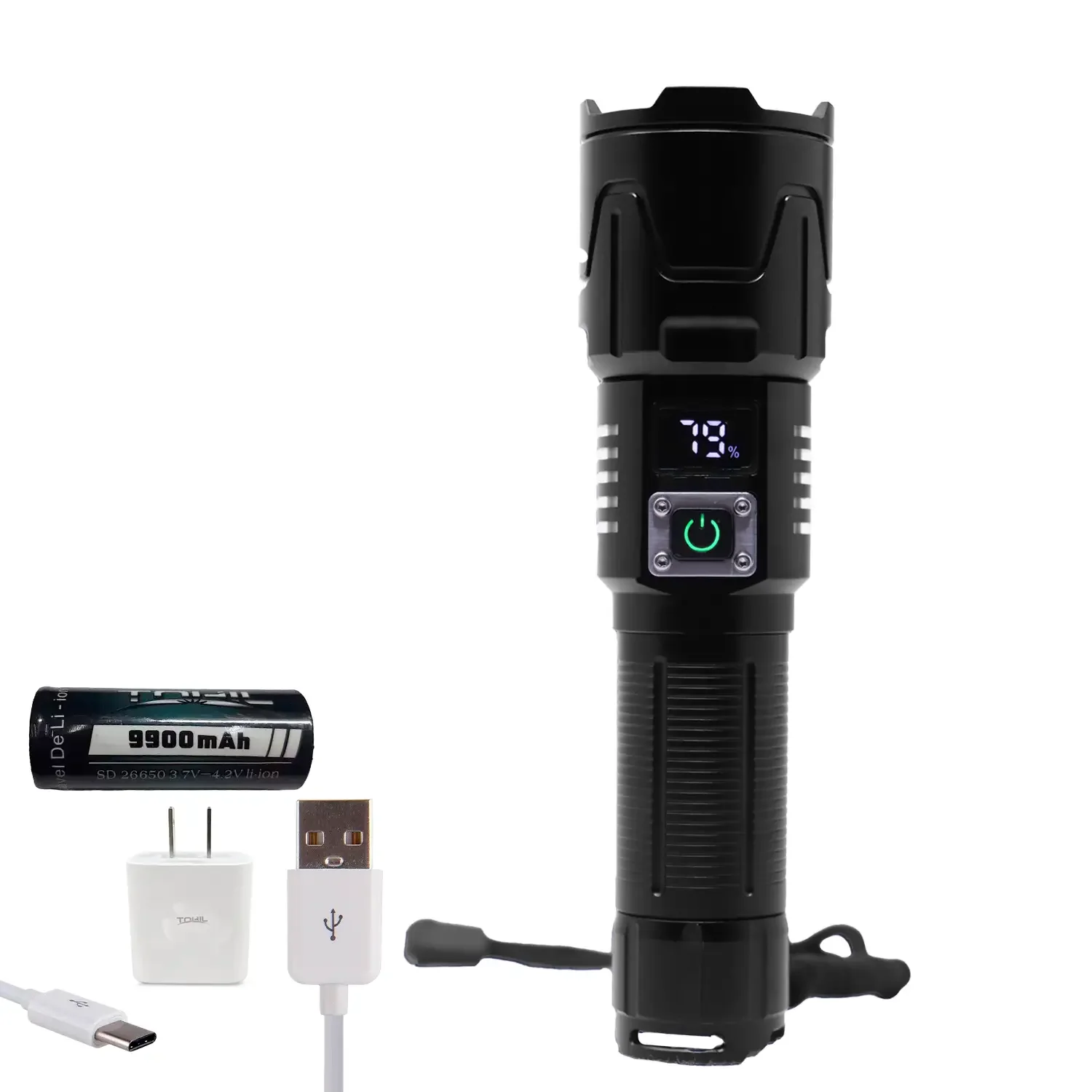 Lampara De Mano Tohil De Aluminio Digital Resistente Al Agua Recargable - Imagen 3