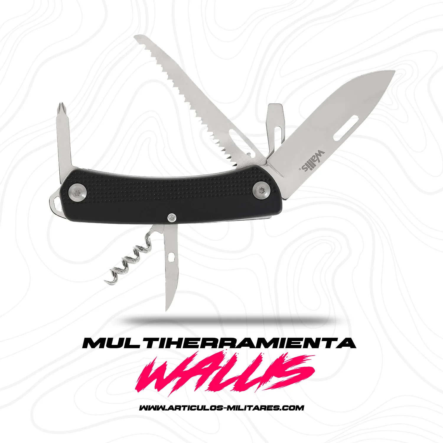 Multiherramienta Con 9 Usos, Mango ABS Negro - Imagen 2