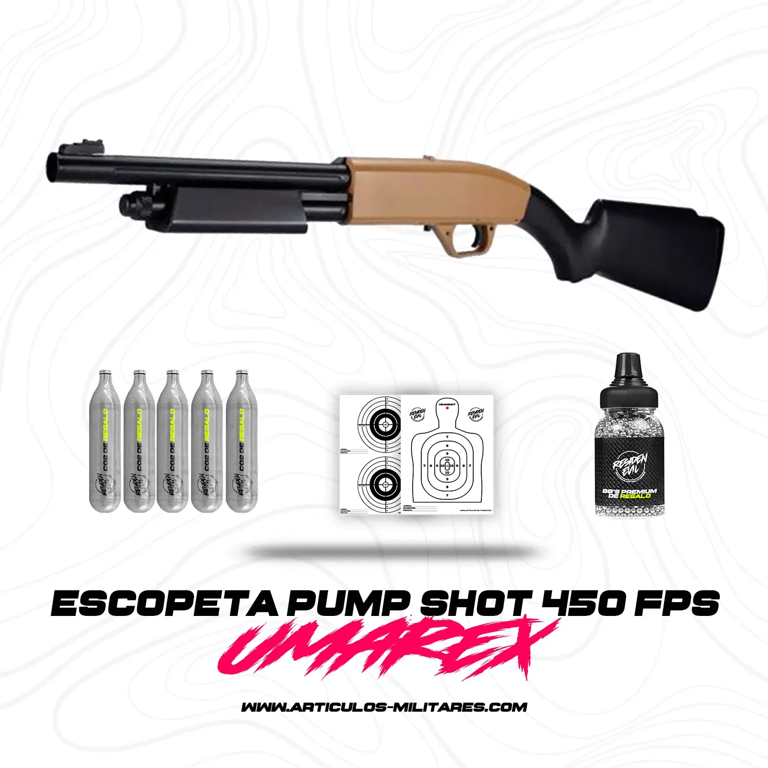 Escopeta Umarex Ngx Pump Shot 4.5m De Polimero Ligero 450fps KIT - Imagen 2