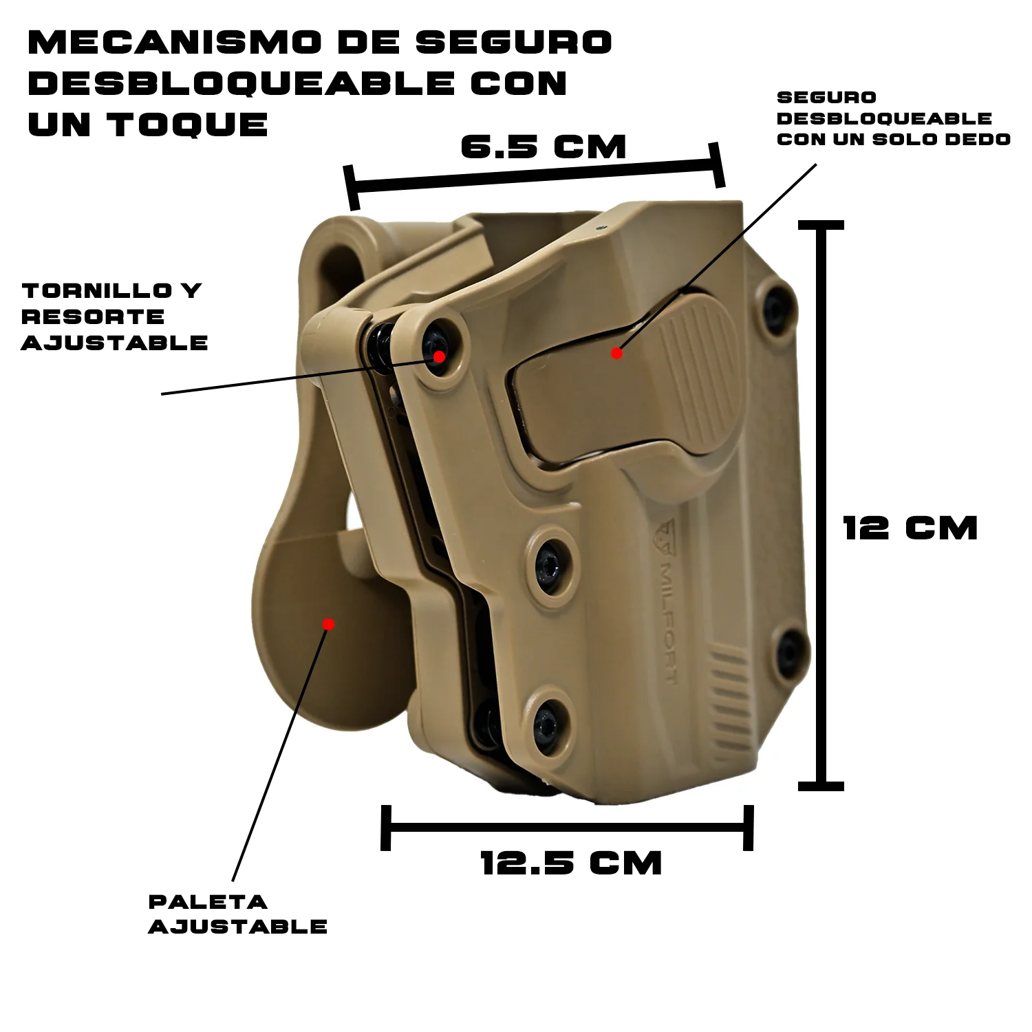 Porta Arma Milfort Universal De Polimero Reforzado - Imagen 9
