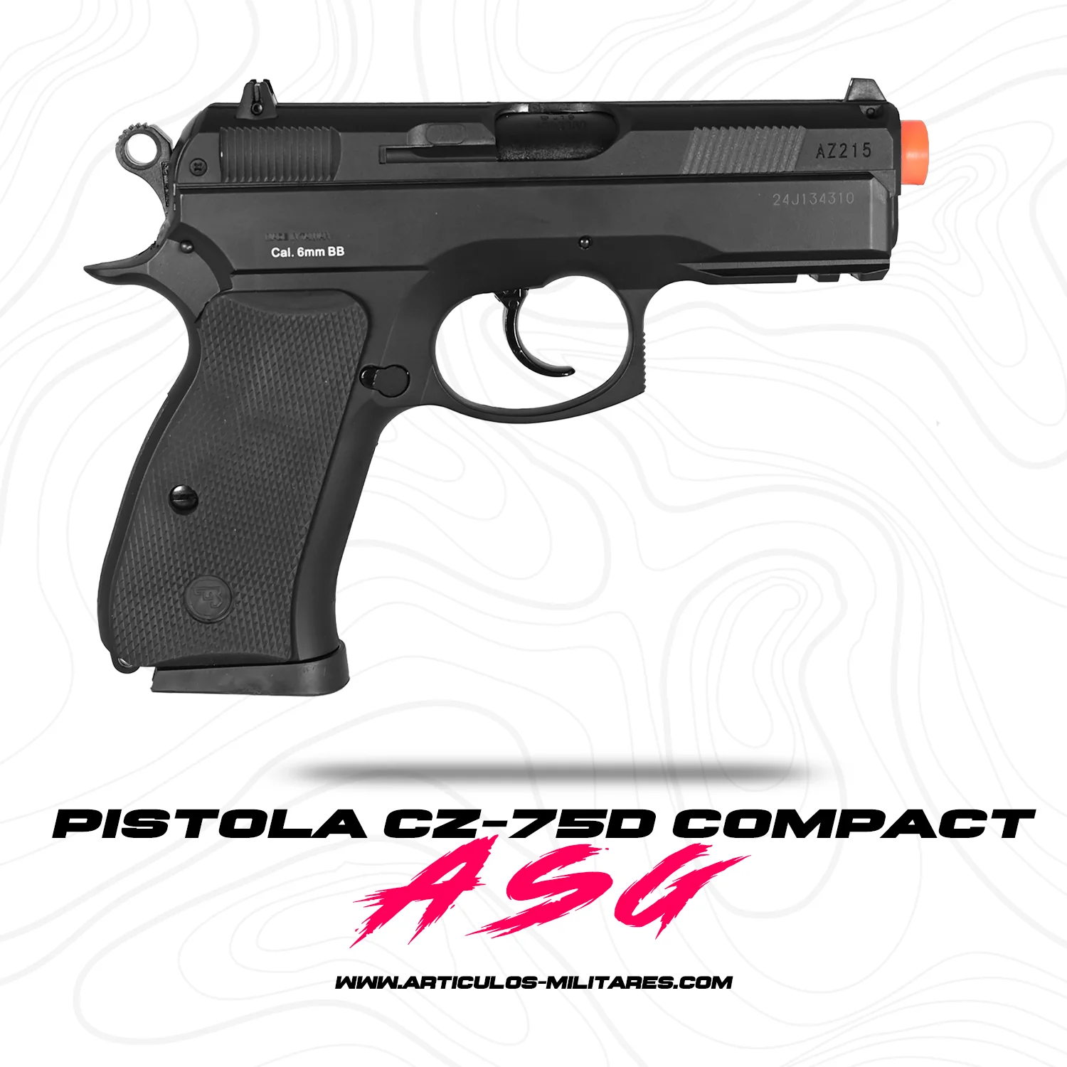 Pistola De Airsoft Asg Cz-75d 6mm De Resorte Polimero Ligero