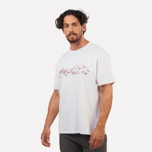 Polera Cuernos del Paine Manga Corta Hombre Blanca