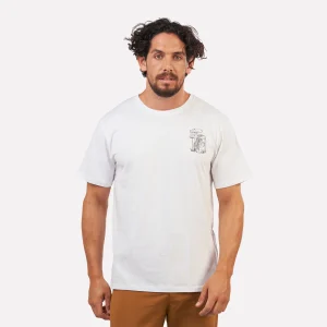 Polera Mochilera Manga Corta Hombre Blanca