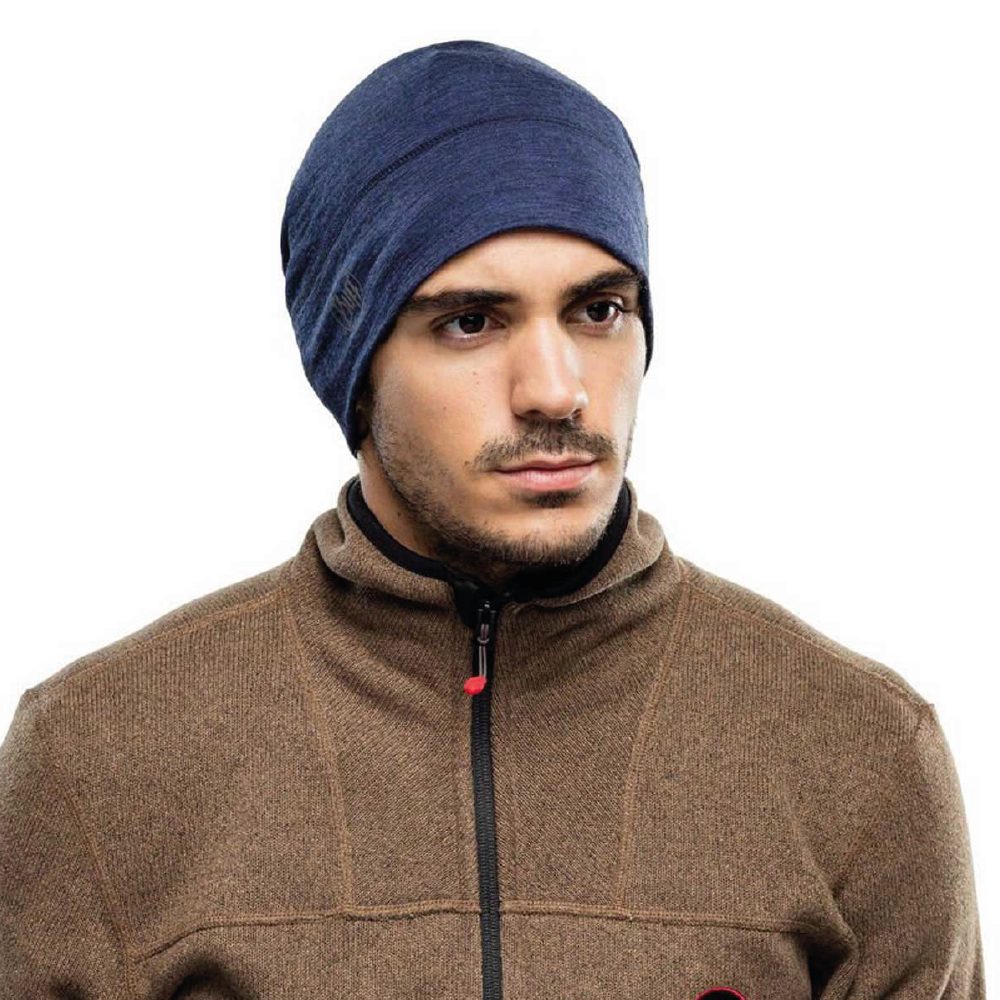 Beanie Merino Lightweight Solid Denim – Buff - Imagen 3