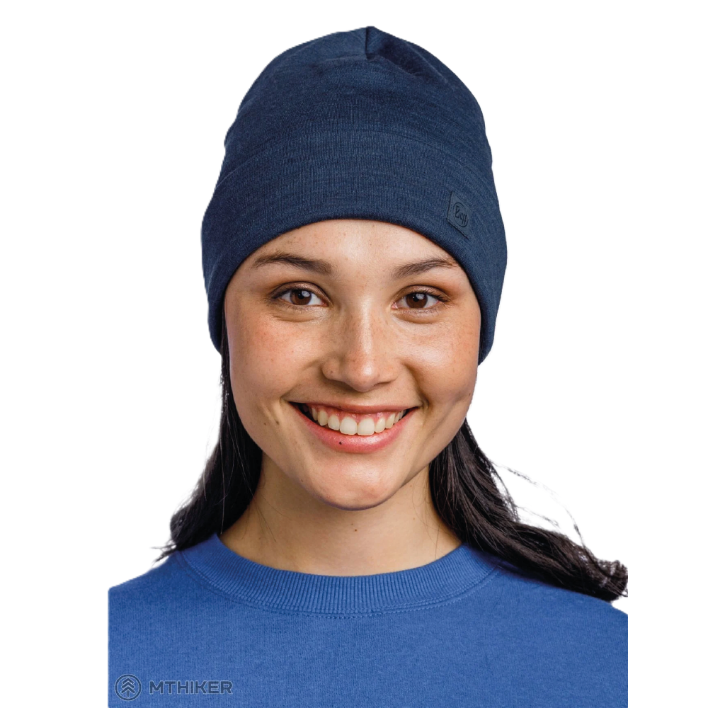 Beanie Merino Lightweight Solid Denim – Buff - Imagen 4