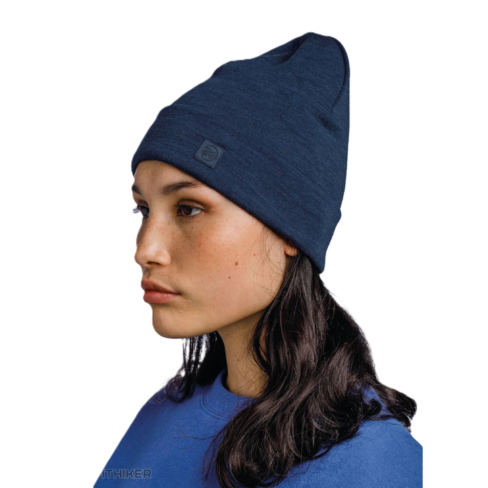 Beanie Merino Lightweight Solid Denim – Buff - Imagen 5