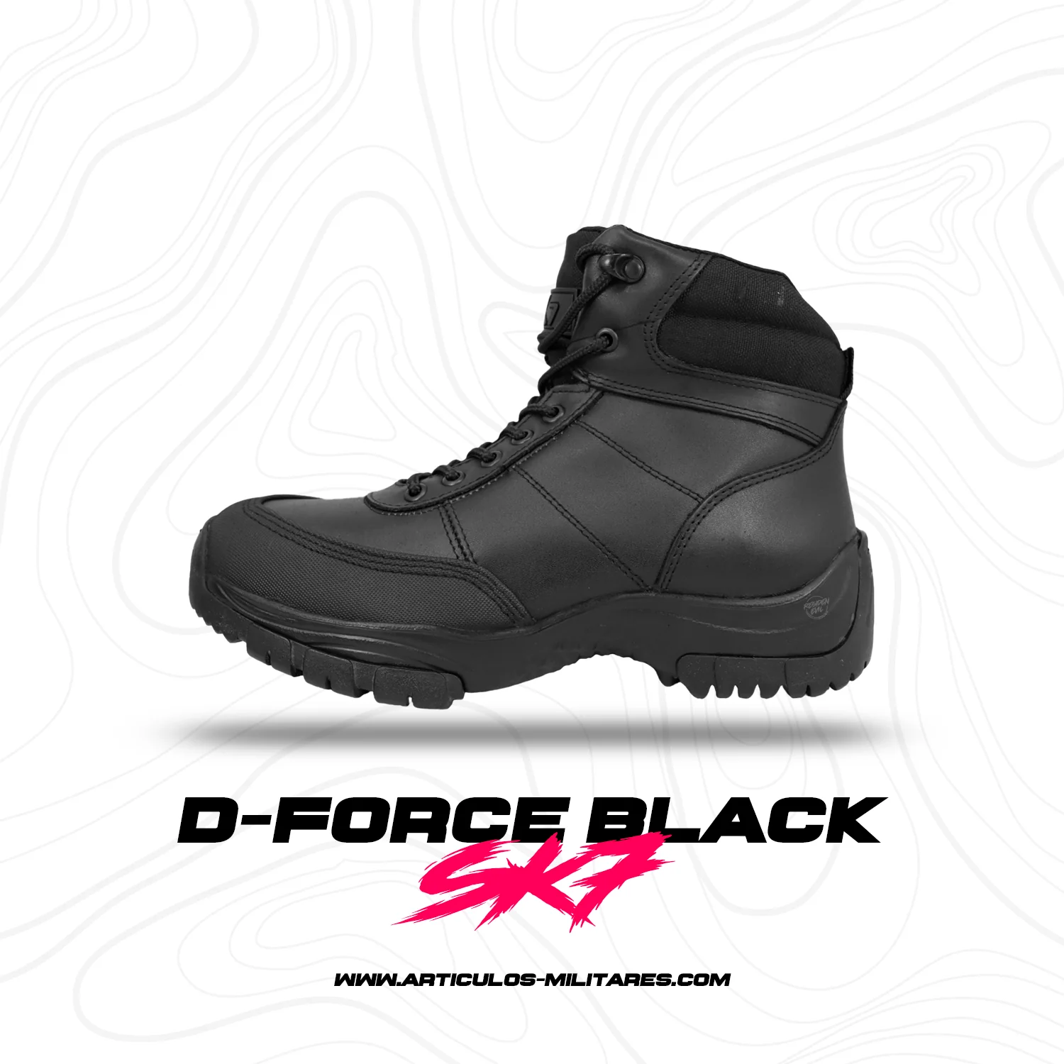 Botas Táctica D-force 707 Policía Militar Negro - Imagen 2