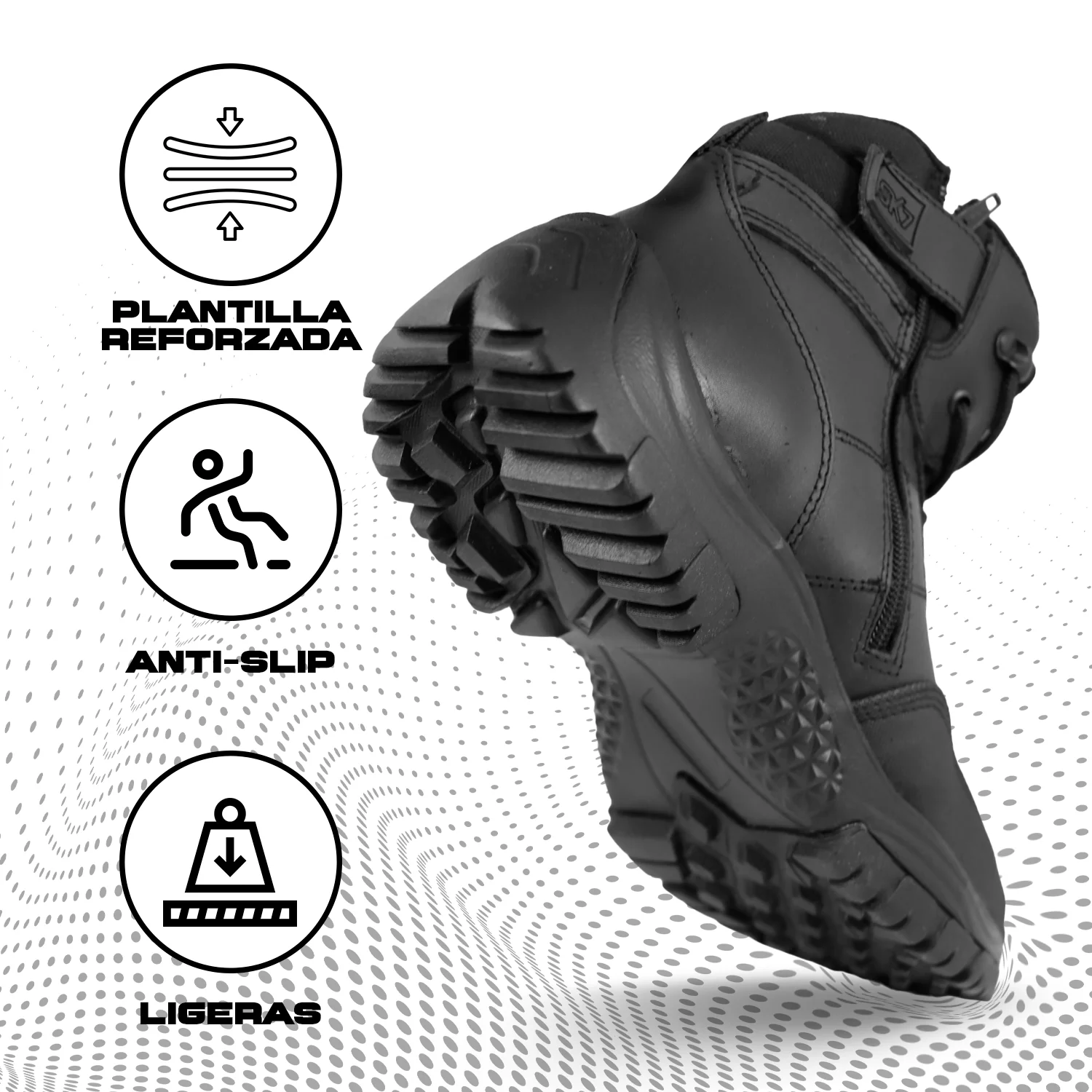 Botas Táctica D-force 707 Policía Militar Negro - Imagen 8