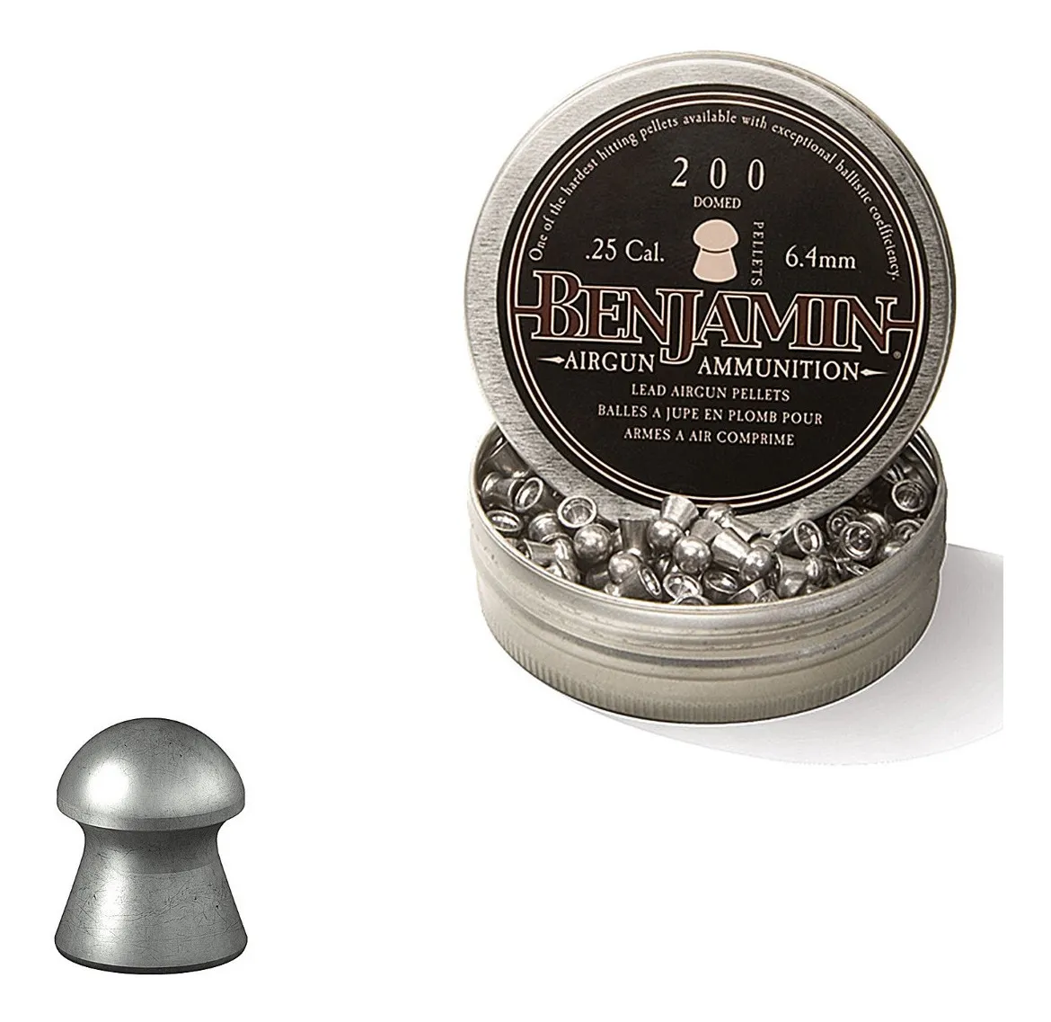 Diabolos Benjamin 6.35mm Calibre .25 27 .8gr 200 Piezas Pellets Caza - Imagen 7