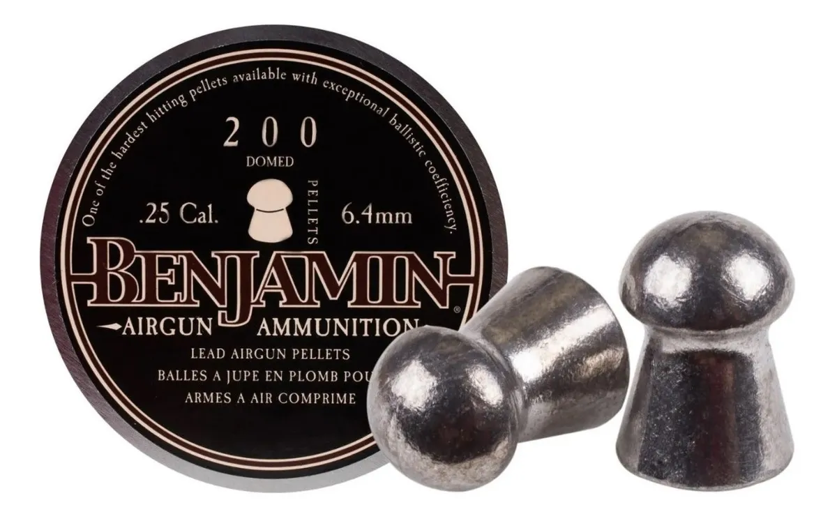 Diabolos Benjamin 6.35mm Calibre .25 27 .8gr 200 Piezas Pellets Caza
