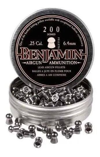 Diabolos Benjamin 6.35mm Calibre .25 27 .8gr 200 Piezas Pellets Caza - Imagen 5