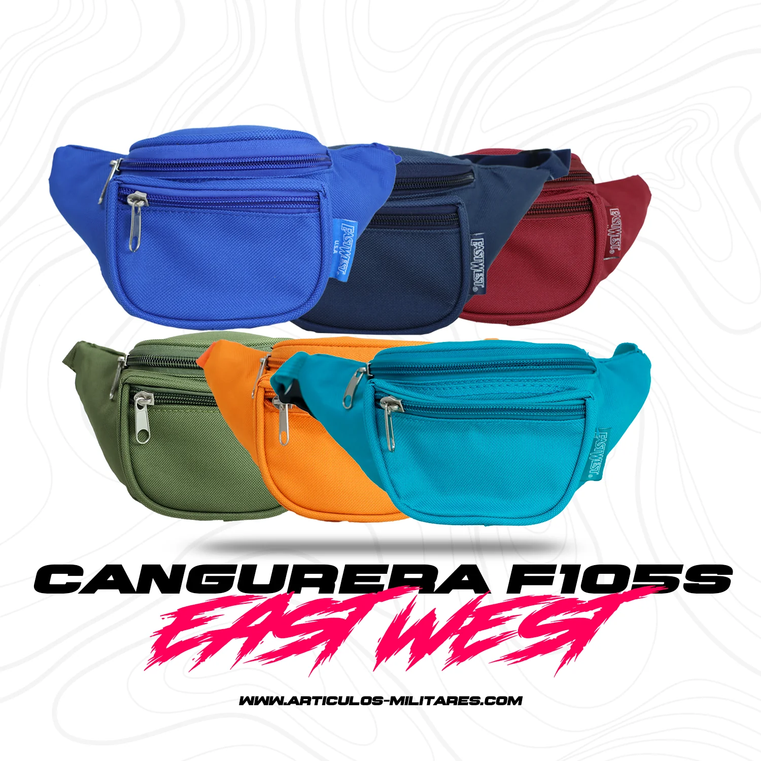 Cangureras Repelentes East West 2 Cierres Ligera - Imagen 2