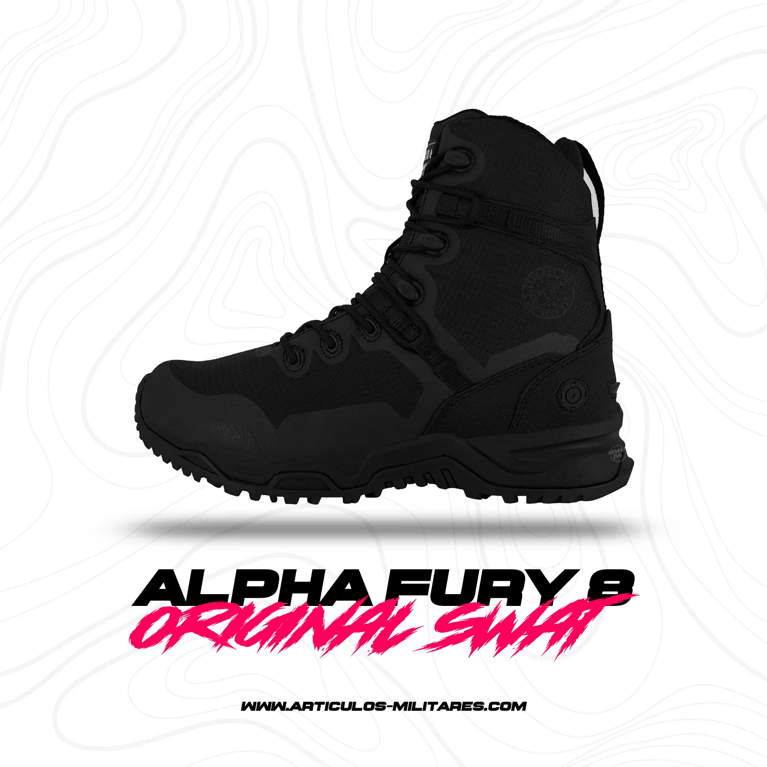Botas Tácticas Original Swat Alpha Fury 8 Negro