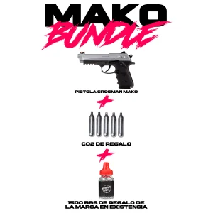 Pistola MAKO BBS CO2 4.5mm Metal Crosman KIT