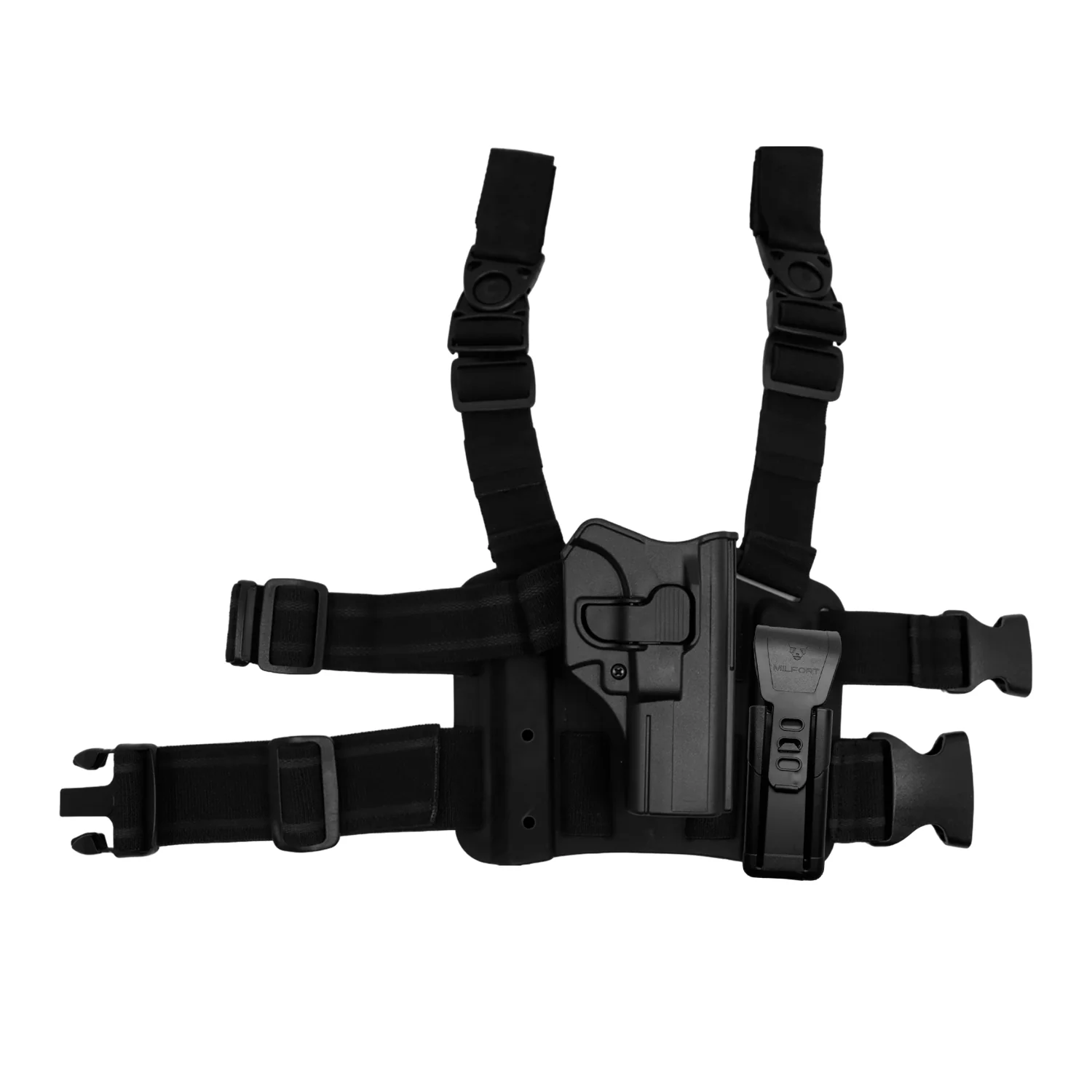 Kit Funda Piernera Táctica Nivel 2 Con Proveedor Individual Glock 17 MILFORT - Imagen 6