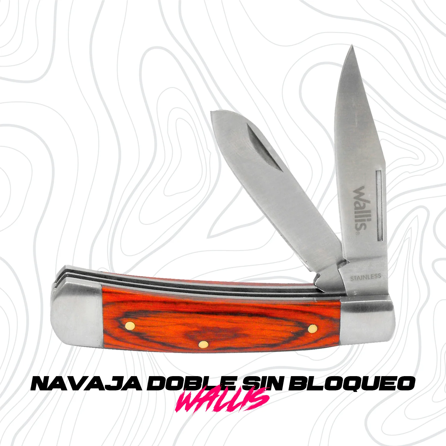 Navaja Doble Mango Tipo Madera Wallis - Imagen 2