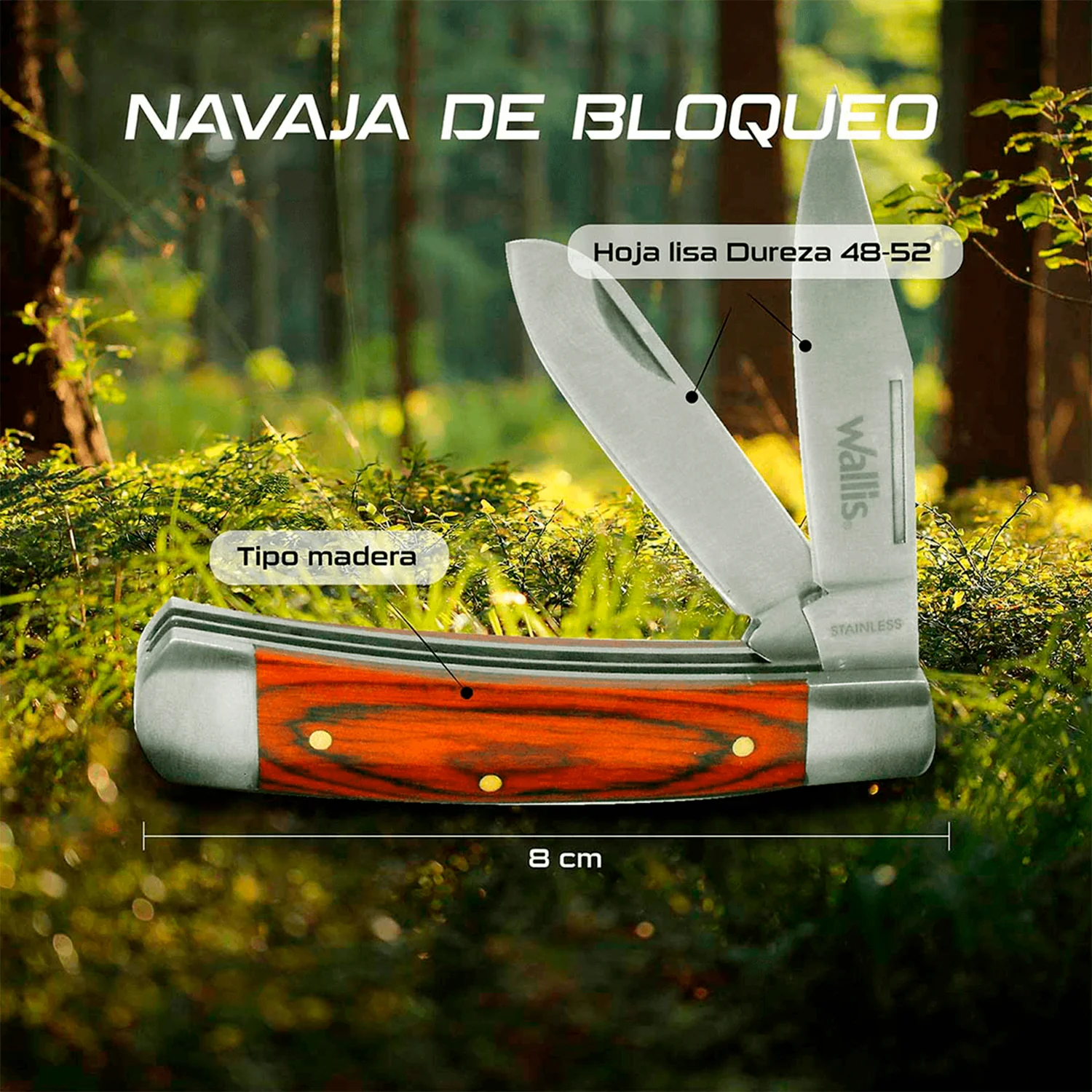 Navaja Doble Mango Tipo Madera Wallis - Imagen 7