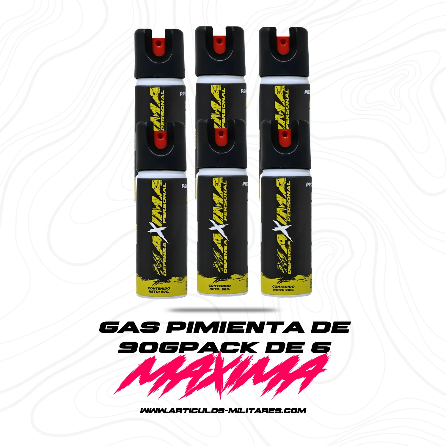 6 Gas Pimienta de 90 grs Alta Calidad - Imagen 2