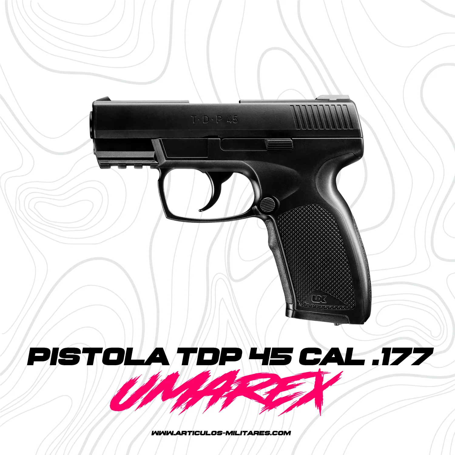 Pistola Umarex TDP 45 metal Negra Co2 Bb Cal .177 Tipo Glock