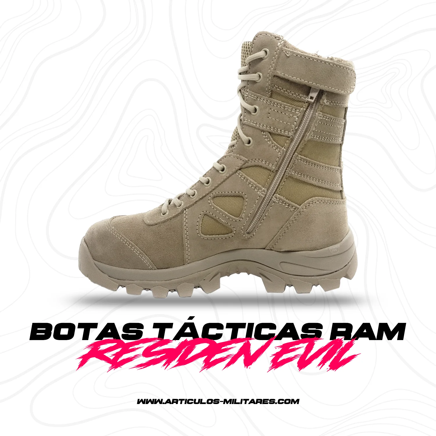 Botas Tácticas Militares Modelo Ram Caqui - Imagen 2