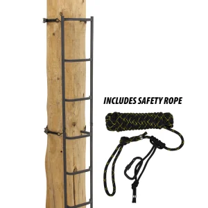 TREE LADDER WITH SAFETY ROPE