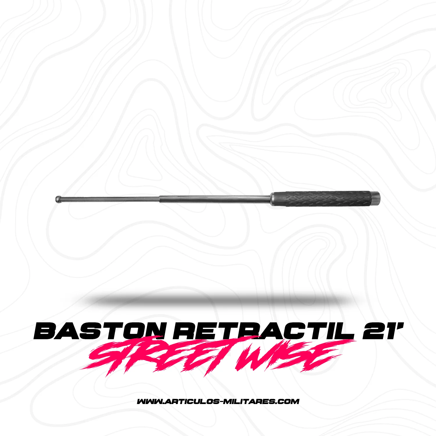 Baston Retractil 21 pulgadas Defensa Personal STREET WISE - Imagen 2