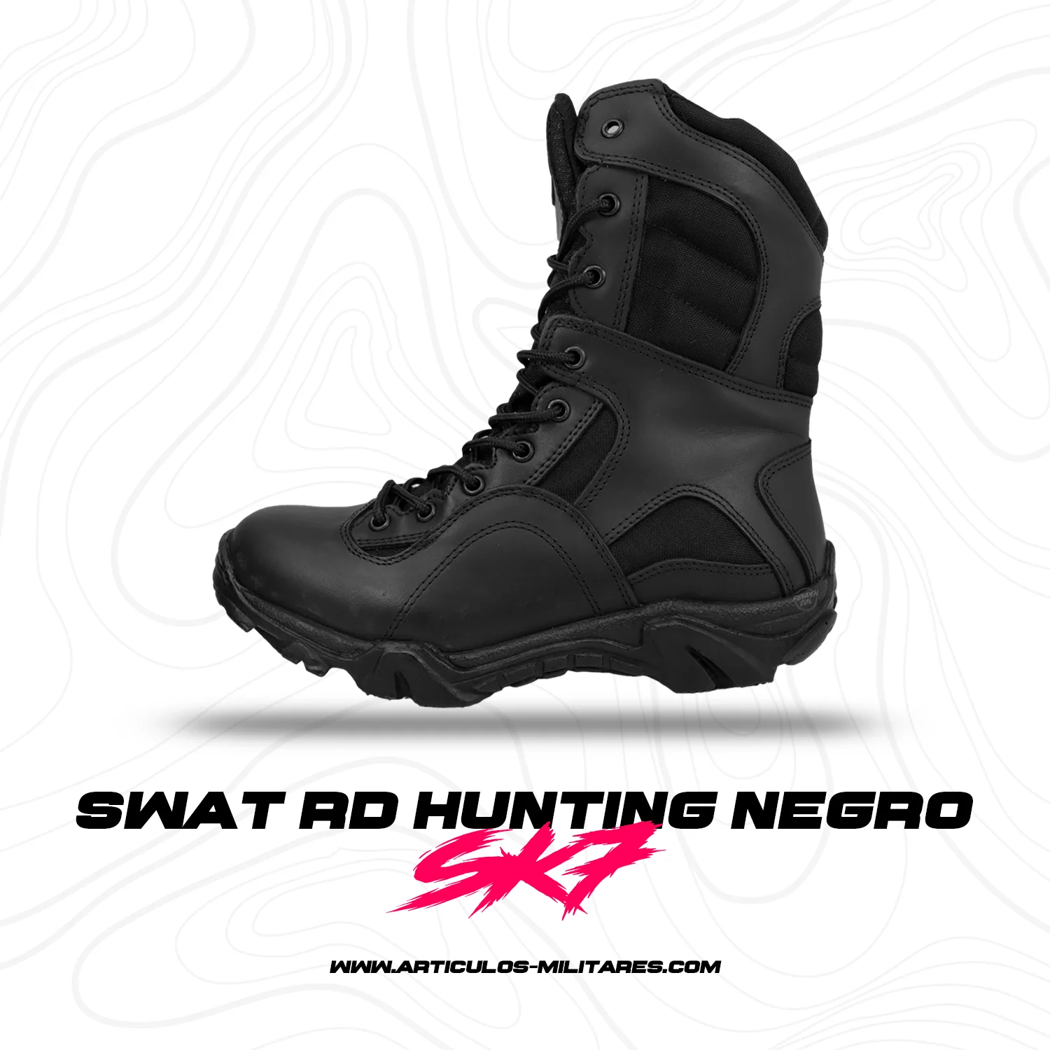 Botas Militares Tacticas SK7 SWAT RD Negro Con Cierre - Imagen 2